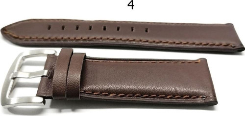 Düz Hakiki Kahverengi 24 mm Saat Kordonu 4 No