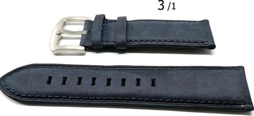 Hakiki Deri Her Markaya Uygun 22 mm Lazivert Deri Saat Kordonu 3 / 1