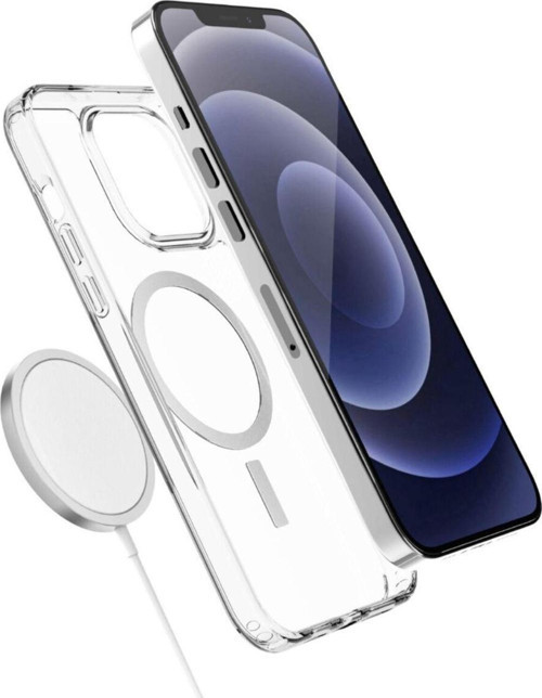 Phone 12 Pro Max Magsafe Destekli Kablosuz Şarj Uyumlu Şeffaf Silikon Kılıf