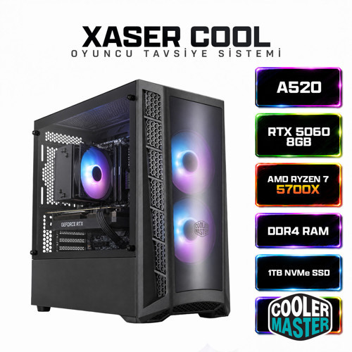 Cool X10 Ryzen 7 5700X 16GB Ram 1TB M.2 NVMe SSD 8GB RTX5060 Masaüstü Oyuncu Bilgisayarı