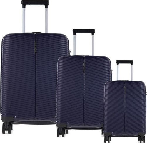 5224 Silikon Valiz Set - Polipropilen 3 Lü Kırılmaz Valiz Seti