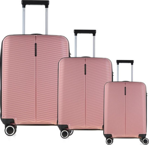 5224 Silikon Valiz Set - Polipropilen 3 Lü Kırılmaz Valiz Seti