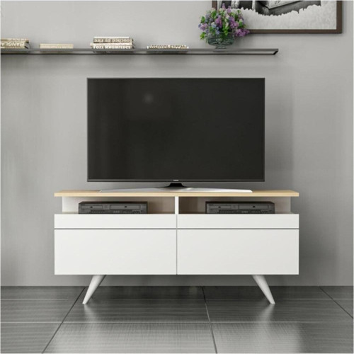Berlin Tv Ünitesi 120cm Beyaz/Safir Meşe