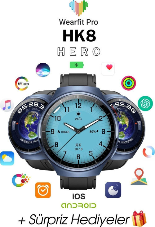 Hk9 Pro + Akıllı Kol Saati Smart Watch Model:İnç 45 Mm Amoled Ekran (Gri)