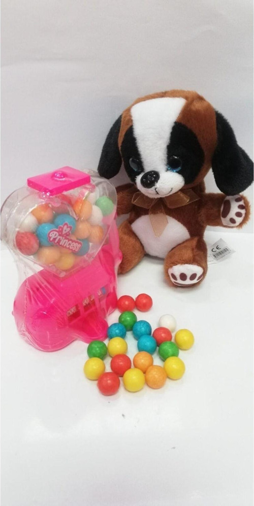 2 Si 1 Arada / Sevimli Arkadaşım Minik Yavru Köpek 15 Cm Ve Jackpot Sakız Makinası