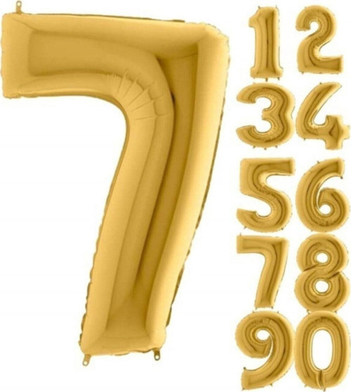 7 Yaş Rakam Folyo Balon Gold 100 Cm ,doğum Günü, Yaşgünü, Parti, Özel Gün, Sürpriz, Hediye