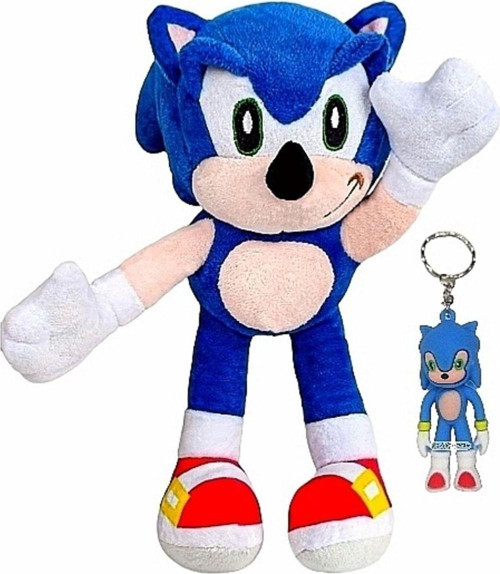 Anahtarlık Hediyeli Sevimli Süper Sonic Peluş Oyuncak - Uyku & Oyun Arkadaşı 30 Cm