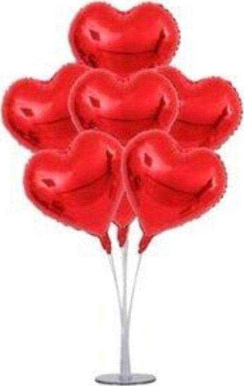 Ayaklı Kalp Balon Standı + Kırmızı Folyo Kalp Balonlar--skradaparti219