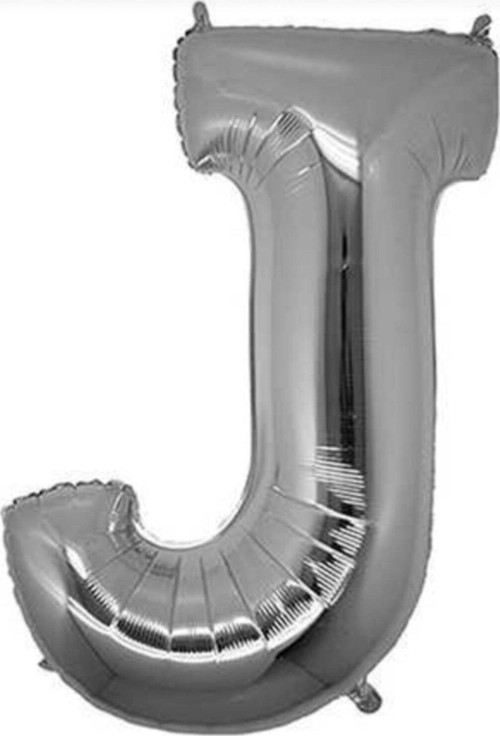 J Harf Folyo Balon Gümüş Silver 100 Cm, Doğum Günü, Yaş Günü, Parti, Özel Gün, Sürpriz, Hediye