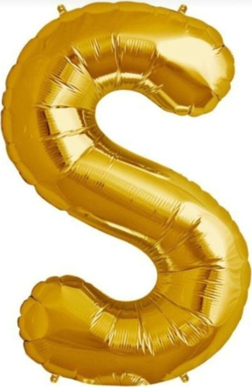 S Harf Folyo Balon Altın Gold 100 Cm, Doğum Günü, Yaş Günü, Parti, Özel Gün, Sürpriz, Hediye