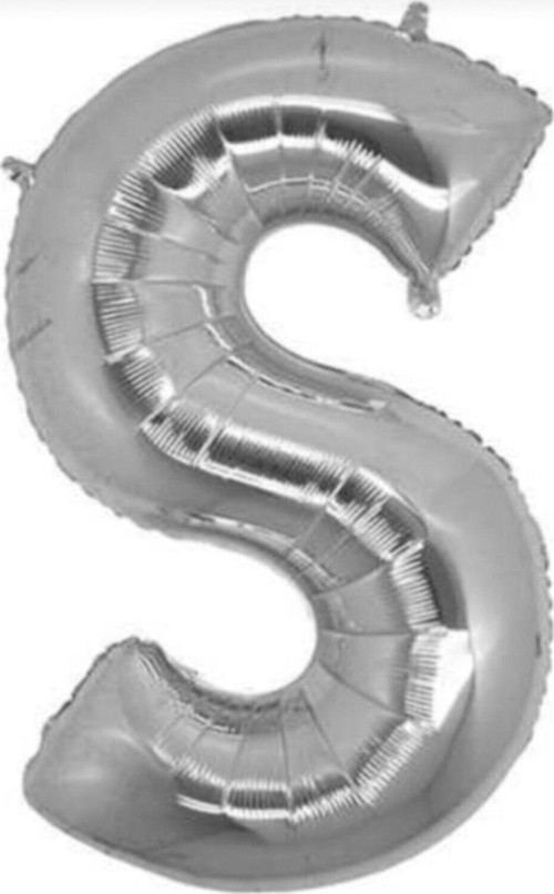 S Harf Folyo Balon Gümüş Silver 100 Cm, Doğum Günü, Yaş Günü, Parti, Özel Gün, Sürpriz, Hediye