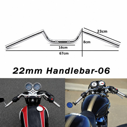 Chopper Cafe Racer Direksiyon Universal 22 mm Krom 006C