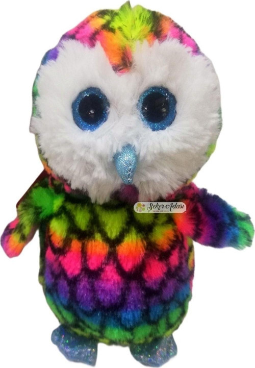 Sevimli Renkli Yumuşacık Peluş Baykuş Oyuncak 17 Cm