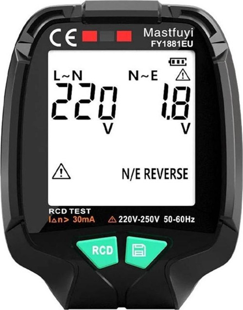 SİYAH (30V - 250V) TAM EKRAN SOKET TEST CİHAZI (2818)