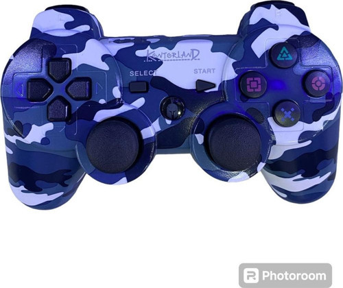 P3G - PS3/PC Uyumlu Titreşimli Kablosuz Oyun Kolu GamePad Mavi Kamuflaj
