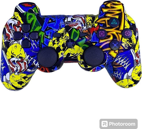 P3G - PS3/PC Uyumlu Titreşimli Kablosuz Oyun Kolu GamePad Desenli Sarı