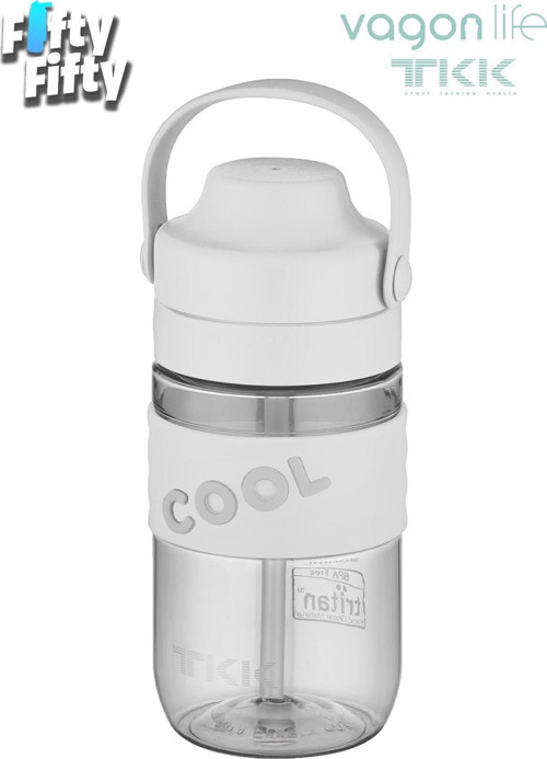 TKK 550 ML Pipetli(Isırılması güç) Taşıma kulplu Bpa İçermeyen Tritan Su Matarası COOL-550