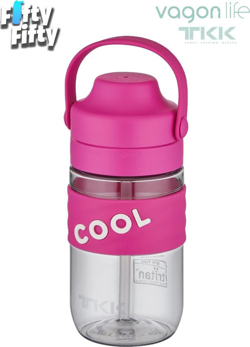 TKK 550 ML Pipetli(Isırılması güç) Taşıma kulplu Bpa İçermeyen Tritan Su Matarası COOL-550