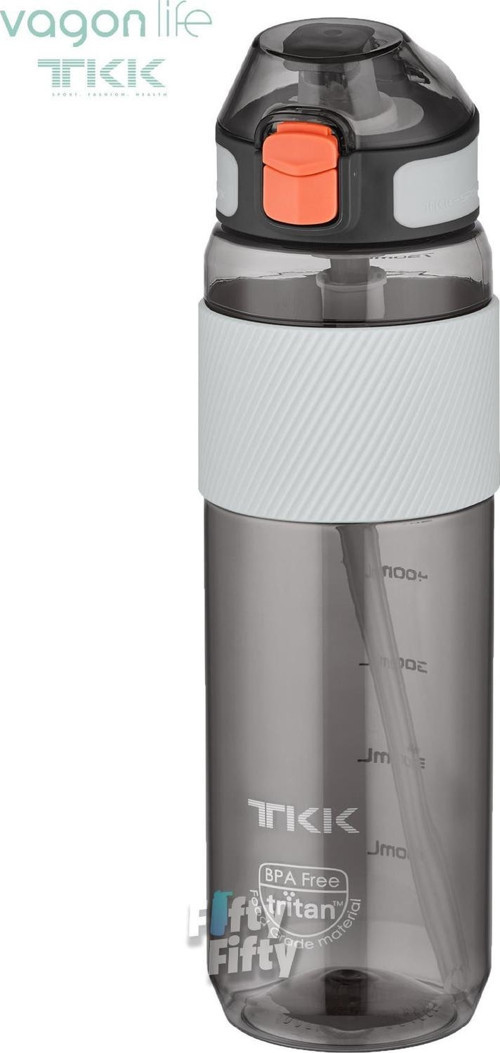 TKK 800 ML Kalın Isırılamaz Pipetli Bpa İçermeyen Taşıma Kulplu Tritan Su Matarası FFTKK1003-800ML