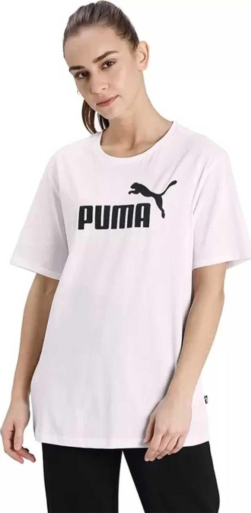 ESS Logo Boyfriend Tee Puma White Kadın T-Shirt