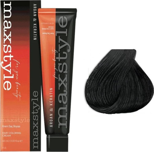 Argan Keratin Saç Boyası 1.0 Siyah x 4 Adet + Sıvı oksidan 4 Adet