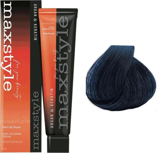 Argan Keratin Saç Boyası 1.10 Mavi Siyah x 6 Adet + Sıvı oksidan 6 Adet