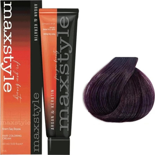 Argan Keratin Saç Boyası 6.22 Patlıcan Moru x 6 Adet + Sıvı oksidan 6 Adet
