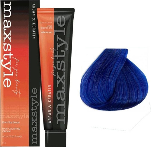 Argan Keratin Saç Boyası Mavi x 5 Adet + Sıvı oksidan 5 Adet