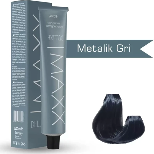 Deluxe Tüp Boya Metalik Gri 60 ml x 3 Adet + Sıvı Oksidan 3 Adet