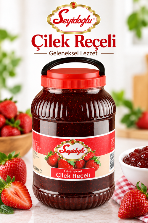Çilek Reçeli 5 Kg – Geleneksel Lezzet | Ekonomik Boy