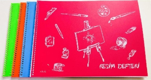 Plastik Kapak ( 3 Adet ) 25X35 Telli Resim Defteri 25 Yp.