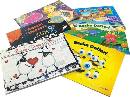 A4 Resim Defteri 40 Yaprak Büyük Boy Karton Kapak (12 Li Paket) T.D