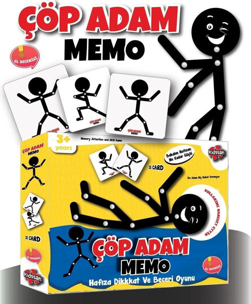 Çö Adam Memo Eğlenceli Kutu Oyunu Hafıza Geliştirme Eğitici Oyuncak