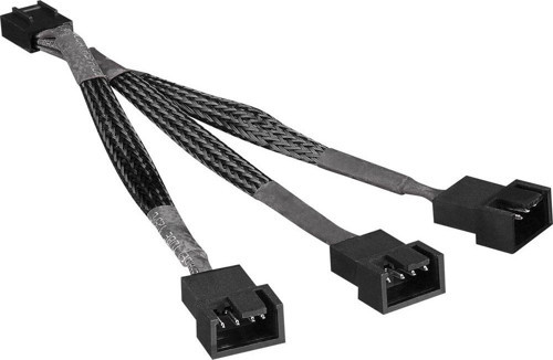 Slx-F301 3To1 3-Male 4Pin+1-Female 4Pin 10Cm Örgülü 360Mm Cpu Fan Birleştirme Kablosu