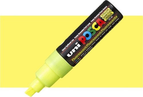 Posca 8.0 Mm kesik Uç Su Bazlı Poster Markör Kalem Fosforlu Sarı Pc-8k (6 Lı Paket)