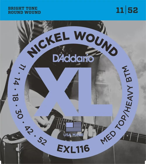 Daddarıo Exl116 Elektro Gitar Tel Seti, Xl, 11-52, Med Top/heavy B