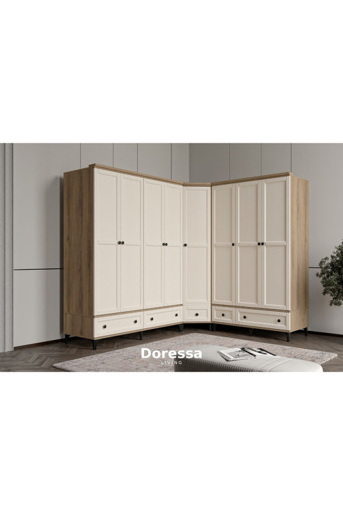 Duns Walnut Köşe Gardırop