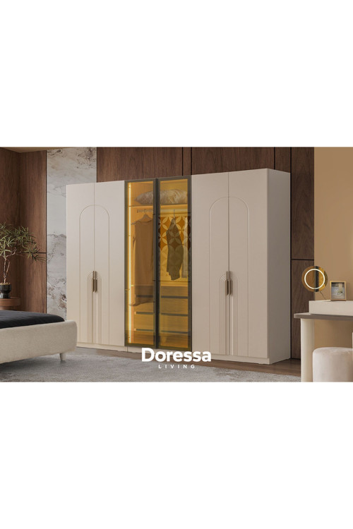 Doressa Home Falun 6 Kapılı Reflekte Camlı Gardırop
