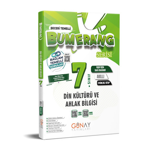 7. Sınıf Din Kültürü ve Ahlak Bilgisi Bumerang Soru Bankası Günay Yayınları