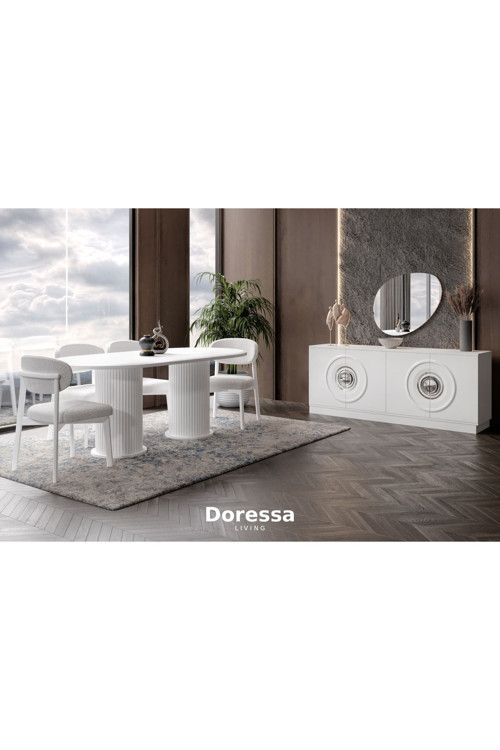 Doressa Home Zeren White Yemek Odası Takımı