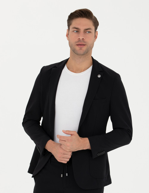 Siyah Body Esnek Fit Blazer Ceket 50287491-VR046