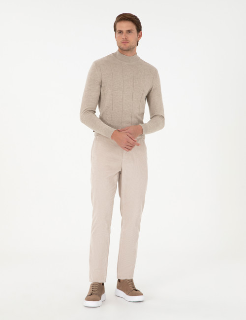 Bej Carrot Fit Kadife Kanvas Pantolon 50295927-VR011