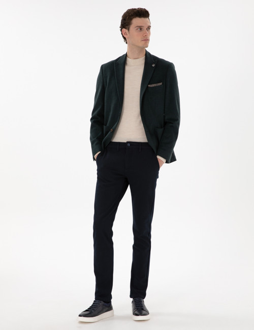 Lacivert Slim Fit Kanvas Pantolon 50311631-VR033