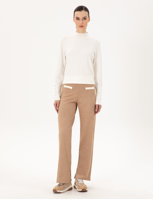 Bej Loose Fit Triko Pantolon 50291033-VR011