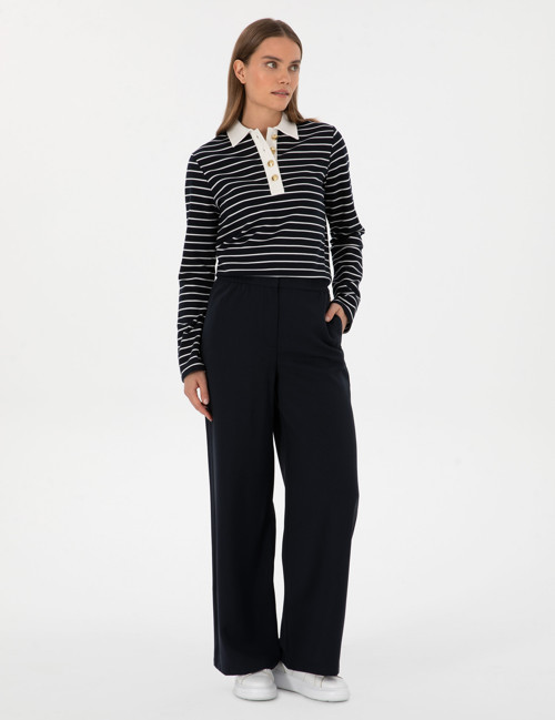 Lacivert Loose Fit Kanvas Pantolon 50314119-VR033