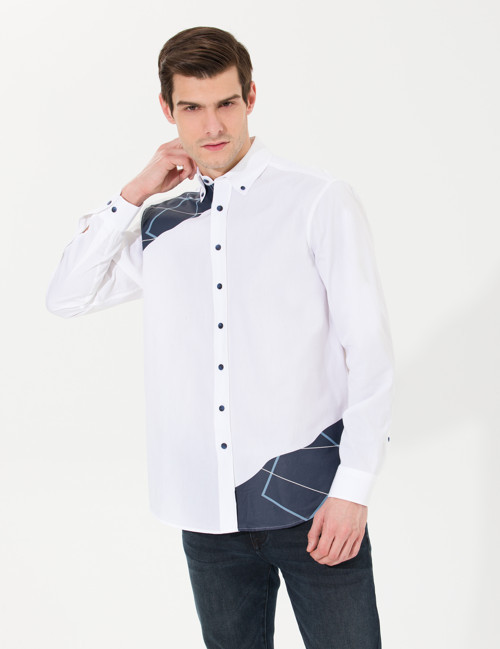 Taş Comfort Fit Uzun Kollu Gömlek 50262456-VR049