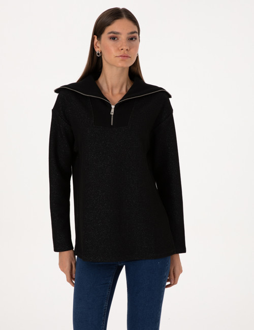 Siyah Comfort Fit Sweatshirt 50309124-VR046