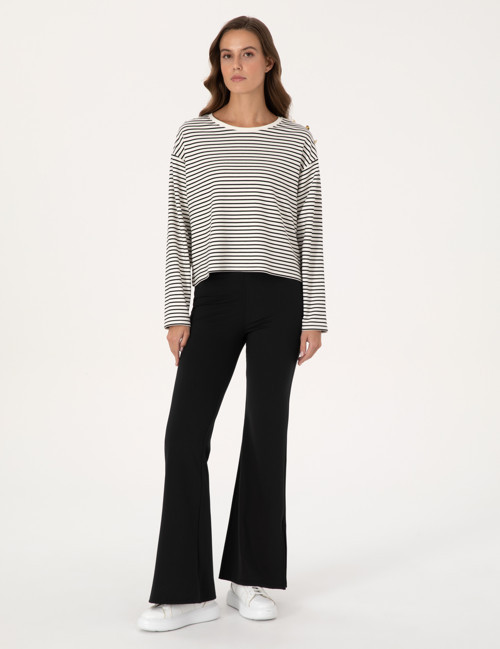 Siyah Flare Fit Tayt 50314957-VR046
