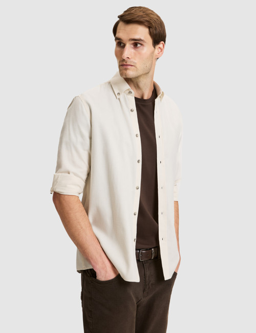 Bej Slim Fit Uzun Kollu Gömlek 50333841-VR011