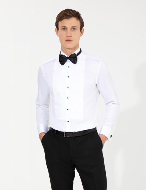 Beyaz Slim Fit Smokin Gömlek 50251063-VR013